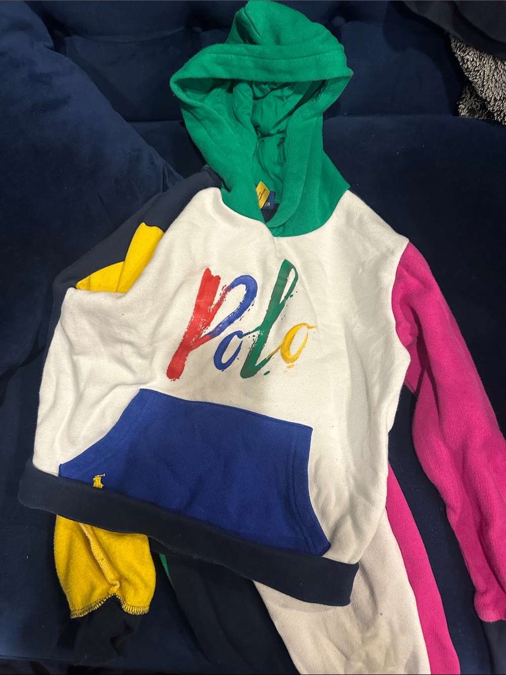 Polo by Ralph Lauren Multi-Color Colorblock Hooded Sweatshirt